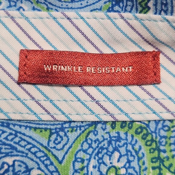 Talbots Women's Paisley Button Front Shirt Blue/Green 10 Preppy Coastal Capsule - Picture 5 of 12